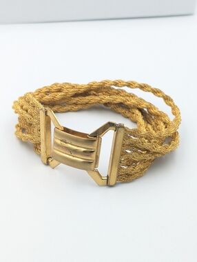 4/24$   Vintage gold tone multi chain buckle link bracelet